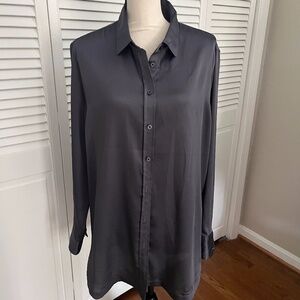 Blue gray silk tunic